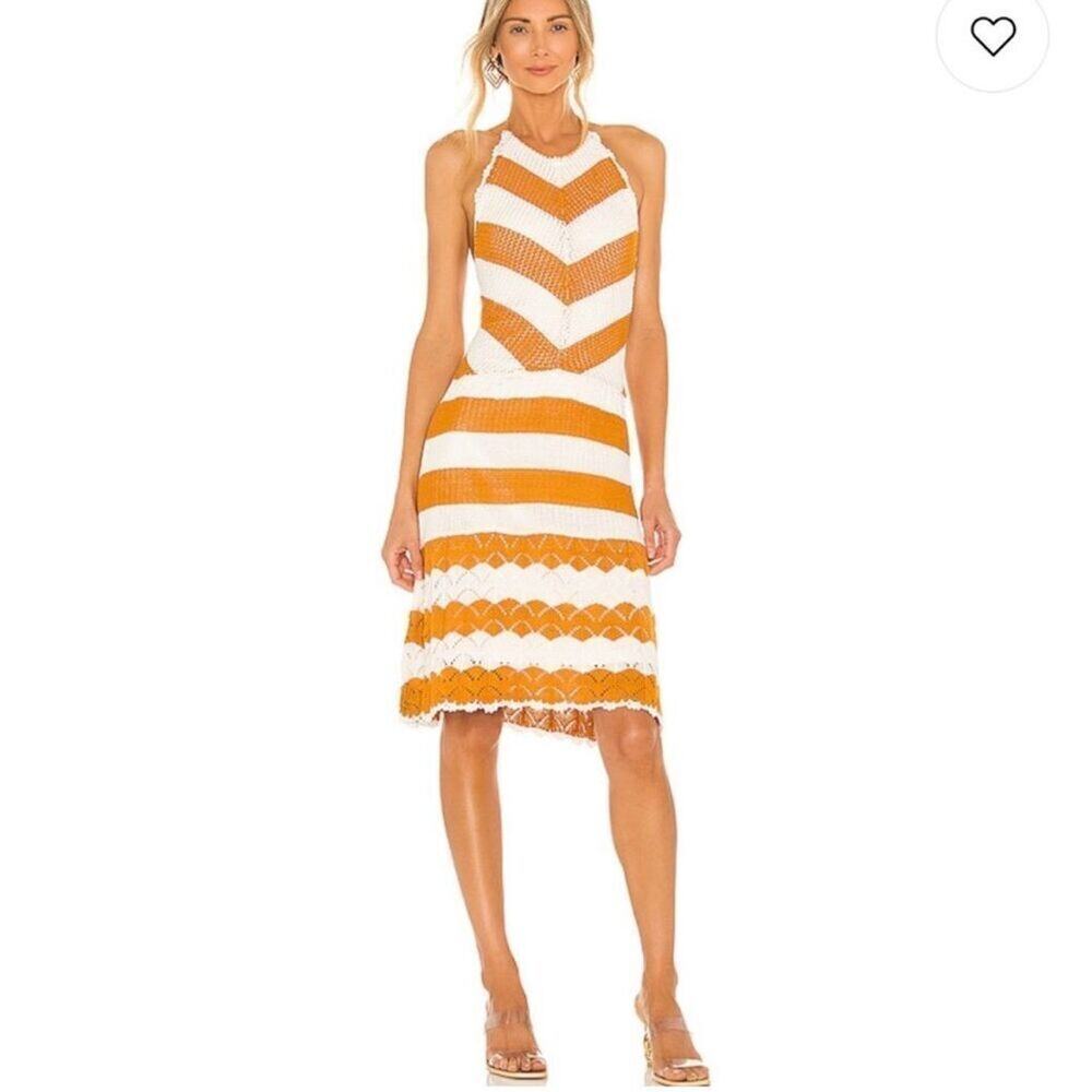 Revolve BCBGENERATION Sweater Halter Dress Ivory & Caramel Spice XS Women NWT